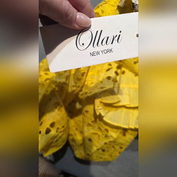 Ollari New York Charlie Blouse Sunflower Yellow Eyelet Size Medium PTP 20 - Picture 5 of 7